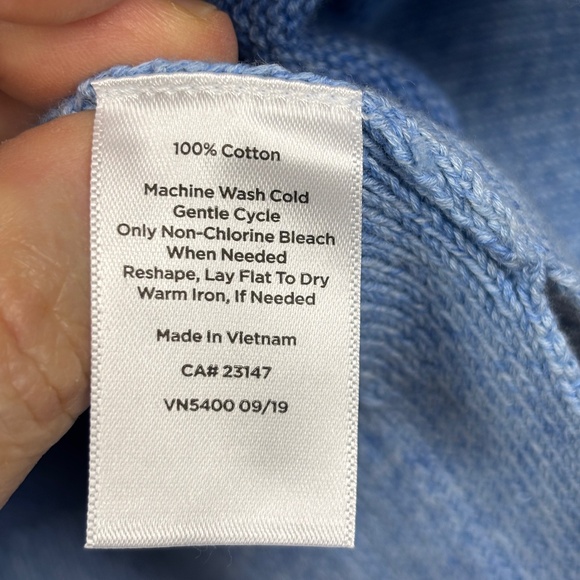 T by Talbots Women Cotton Crewneck Pullover Sweater Sz L Blue Coastal Cozy Comfy - Picture 6 of 10